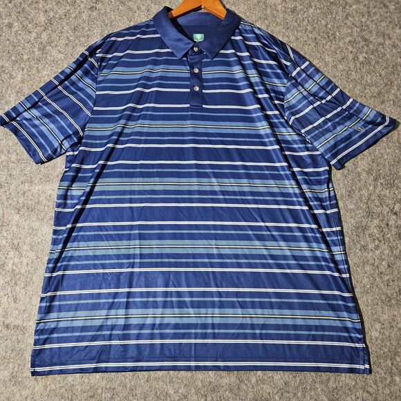Pro Tour Other - Pro Tour Polo Shirt Mens 2XL Blue Striped Coolplay Golf Performance Polyester